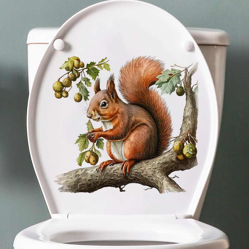 Cute Squirrel Wall Stickers Be - Pvc Panel Background ulasan dan harga