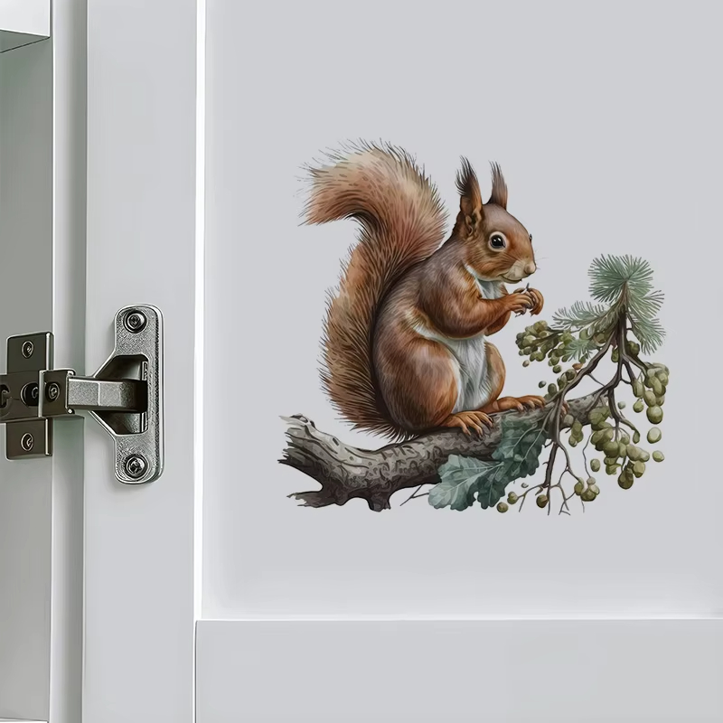 Cute Squirrel Wall Stickers Be - Pvc Panel Background ulasan dan harga